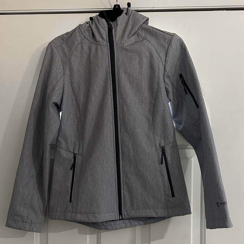 Free Country Women’s Size Small color is Charcoal, Soft Lining, Raincoat